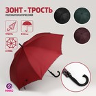 Зонт - трость полуавтоматический «Однотонный», ветроустойчивый, 8 спиц, R = 55 см, цвет МИКС - Фото 1