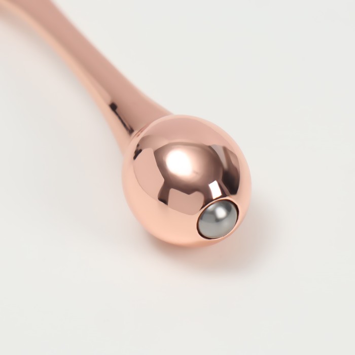 Массажёр для лица, с шариком, 7,5 × 1,6 см, цвет розовое золото 27897