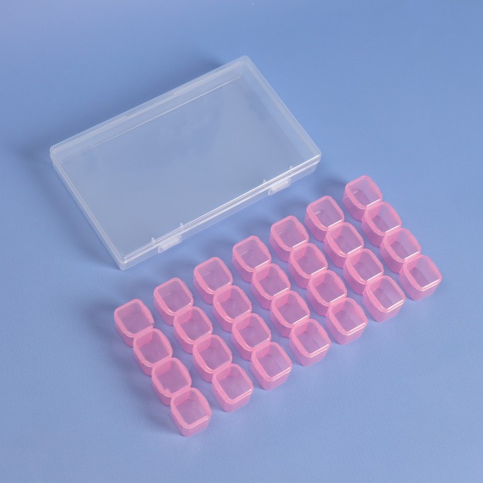 Органайзер для декора, 7 блоков, 4 ячейки, 17,5 ? 10,5 ? 2,5 см, цвет нежно-розовый 7670589