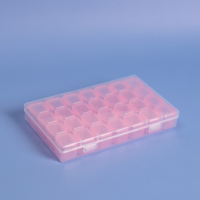 Органайзер для декора, 7 блоков, 4 ячейки, 17,5 ? 10,5 ? 2,5 см, цвет нежно-розовый 7670589