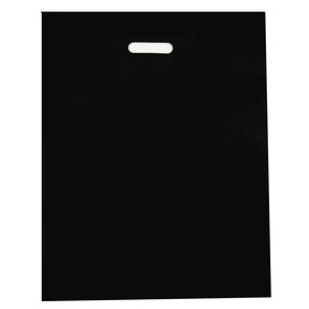 Пакет полиэтиленовый с вырубной ручкой, чёрный, 40 х 50 см, 90 мкм