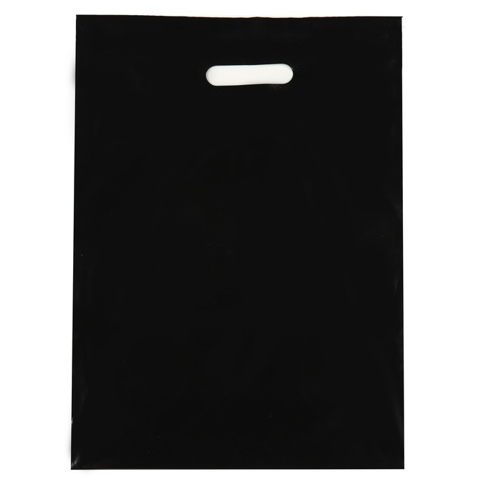 Пакет полиэтиленовый с вырубной ручкой, чёрный, 30 х 40 см, 50 мкм - Фото 1