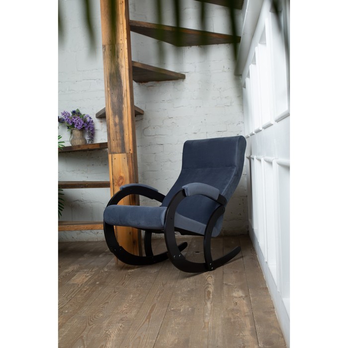 Кресло-качалка «Корсика», ткань микровелюр, цвет navy - Фото 1