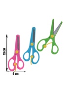Ножницы 13см травмобезопасные пластиковые, закругленные концы, с фиксатором, МИКС 7871043