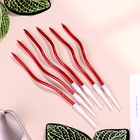 Свечи для торта витые «Серпантин» 6 шт., коктейльные, рубиновые - Фото 2