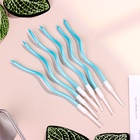 Свечи для торта витые «Серпантин» 6 шт., коктейльные, небесно-голубые - Фото 2