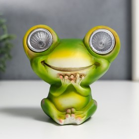 Сувенир полистоун свет "Улыбающийся лягушонок" от солнечной батареи 9,5х6х10 см
