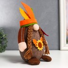 Кукла интерьерная "Бабусечка в индейском головном уборе" 25х7х9 см - фото 21577106