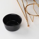 Набор соусников керамический «Богема», 34×11×10 см, 3 шт, цвет чёрный - фото 4351339