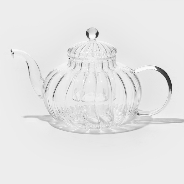 Чайник заварочный со стеклянной крышкой и ситом «Диана. Грация», 1 л - фото 1907435372