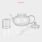 Заварочный чайник из стекла Доляна «Диана. Грация», 1 л, стеклянное сито - Фото 2