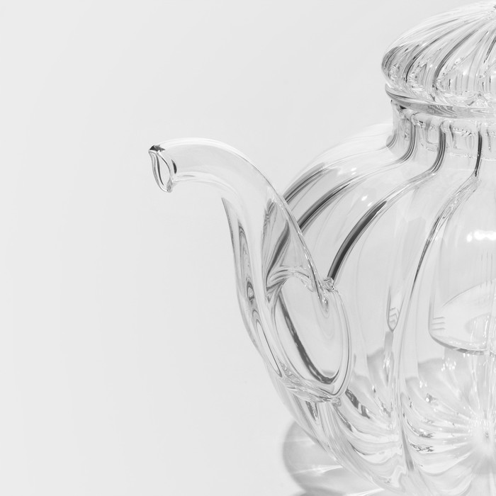 Чайник заварочный со стеклянной крышкой и ситом «Диана. Грация», 1 л - фото 1927894339