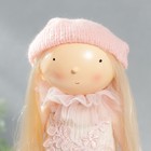Кукла интерьерная "Малышка в розовом, с цветком, с длинными волосами" 41,5х14,5х16 см - Фото 5