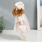 Кукла интерьерная "Малышка в платье с кружевом, с сердечком" 36,5х14х15,5 см - Фото 2
