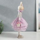 Кукла интерьерная "Малышка в сиреневом наряде, с корзиной цветов" 45,5х17х19 см - Фото 2