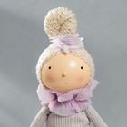 Кукла интерьерная "Малышка в сиреневом наряде, с корзиной цветов" 45,5х17х19 см - Фото 5