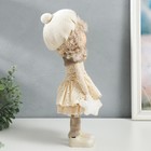 Кукла интерьерная "Малышка в берете, в бежевом наряде, с цветком" 36,5х13х17 см - Фото 2