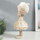 Кукла интерьерная "Малышка в берете, в бежевом наряде, с цветком" 36,5х13х17 см - Фото 4