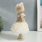 Кукла интерьерная "Малышка в бежевом наряде, юбка из сетки" 33х15х18,5 см - Фото 2