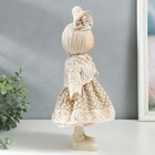 Кукла интерьерная "Малышка в бежевом платье в горох, с цветочком" 39х12,5х17 см - Фото 2