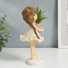 Сувенир полистоун "Малышка с косой, с растением в вазе" 21х9х11,3 см - Фото 2
