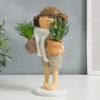 Фигурка полистоун «Малышка с хвостиками, с растениями в горшках», 20.5×8×10.3 см 7330180