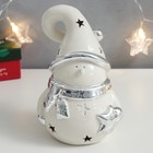Сувенир керамика "Снеговичок со звёздочкой" серебро 18,3х11,3х12 см - фото 10234197