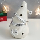 Сувенир керамика "Снеговичок со звёздочкой" серебро 18,3х11,3х12 см - фото 10234198
