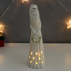 Сувенир керамика световой "Дедушка Мороз с веночком" золото 26х7,5х7,5 см - фото 6594557