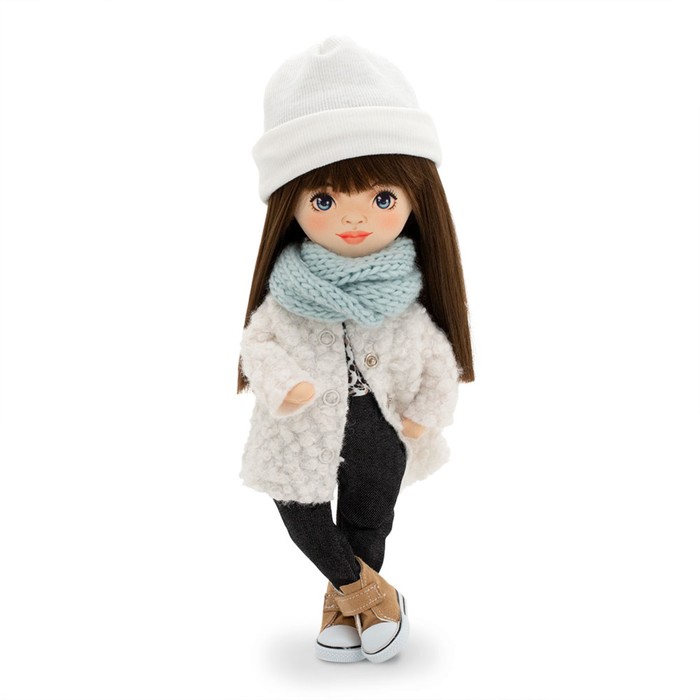 Мягкая кукла Sophie «В белой шубке», 32 см - фото 1905988376