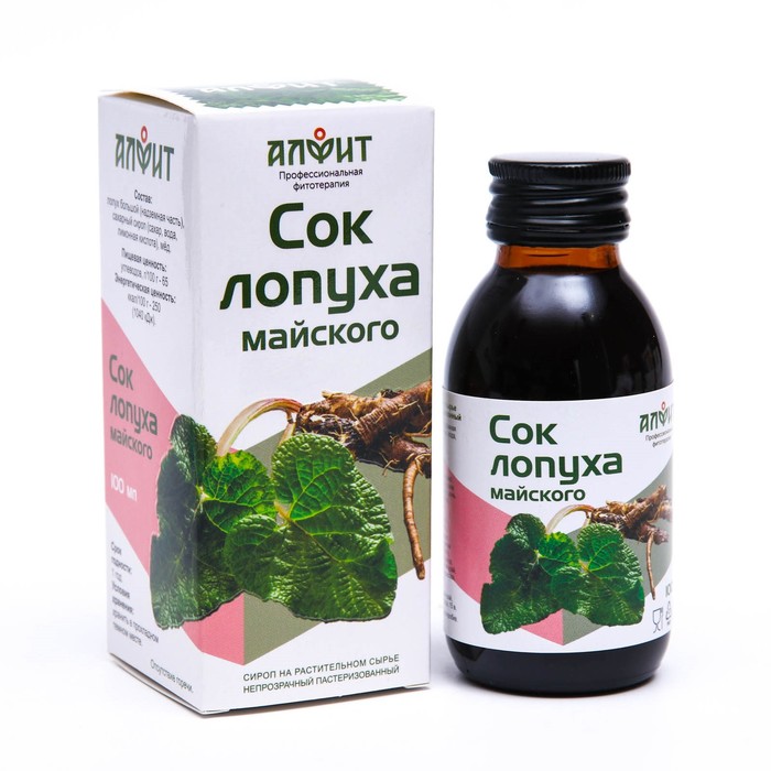 Сироп Алфит «Сок лопуха майского», 100 мл - Фото 1