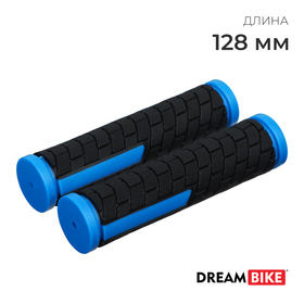 Грипсы 128 мм, Dream Bike, посадочный диаметр 22,2 мм, цвет чёрный/синий