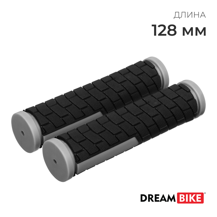 Грипсы 128 мм, Dream Bike, посадочный диаметр 22,2 мм, цвет чёрный/серый