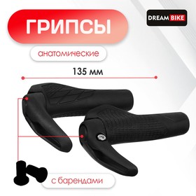 Грипсы эргономические 135 мм, Dream Bike, посадочный диаметр 22,2 мм, цвет чёрный 7351075