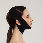 Маска текстильная для коррекции овала лица, на липучке, 62×9.5 см, чёрная, розовая - Фото 5