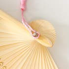 Веер бамбук, текстиль h=21 см "Бабочки в сакуре" сиренево-розовый, с кисточкой - Фото 5