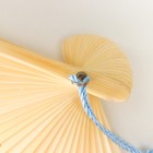 Веер бамбук, текстиль h=21 см "Бабочки и розы" голубой, с кисточкой - фото 36651038