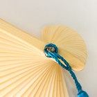 Веер бамбук, текстиль h=21 см "Домик в сакуре" голубой, с синей кисточкой - фото 7574036