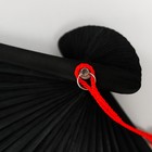 Веер бамбук, текстиль h=23 см "Веточка сакуры" красный, с кисточкой - Фото 5