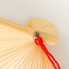 Веер бамбук, текстиль h=23 см "Веточка с розами" красный, с кисточкой - Фото 5