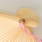 Веер бамбук, текстиль h=23 см "Лодочка под сакурой" розовый, с кисточкой - фото 7784357
