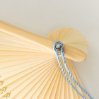Веер бамбук, текстиль h=23 см "Вечер в горах" бело-голубой, с кисточкой - Фото 5