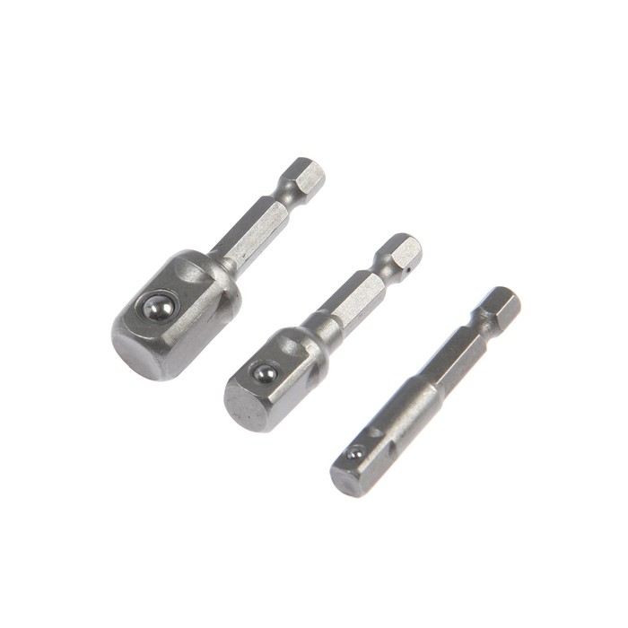 Набор адаптеров для торцевых головок ТУНДРА, короткие, 1/2, 3/8 и 1/4" × 50 мм, 3 шт. - Фото 1