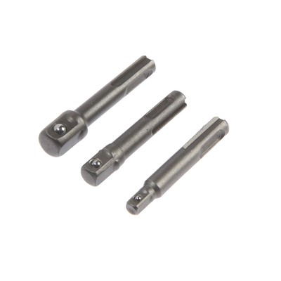 Набор адаптеров для торцевых головок ТУНДРА, SDS-plus, 1/2×75, 3/8 и 1/4" × 65 мм, 3 шт.