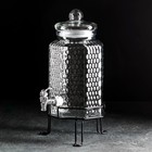 Диспенсер для напитков стеклянный на подставке «Тюдор», 4 л, 22×40 см - Фото 1