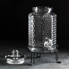 Диспенсер для напитков стеклянный на подставке «Тюдор», 4 л, 22×40 см - Фото 3