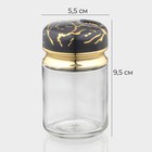 Солонка Magistro «Чёрный мрамор», 150 мл, 5.5×9.5 см, стекло, чёрная - Фото 2