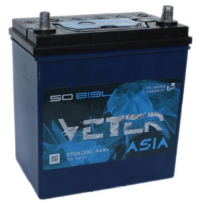 Аккумуляторная батарея Veter Asia 44 Ач 6СТ-44.1 VL 50B19R, прямая полярность - Фото 1