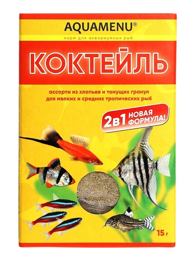 Корм Аква меню «Коктейль» для рыб, 15 г
