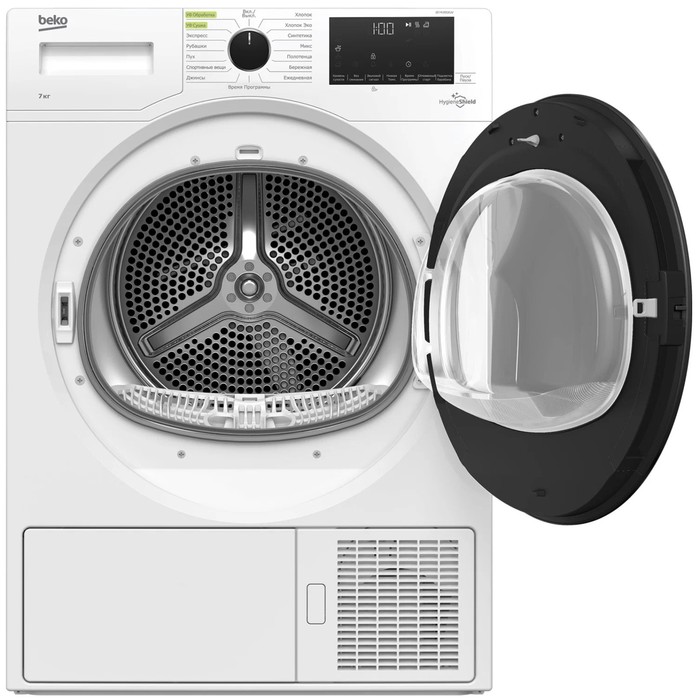 Сушильная машина Beko DF 7439 SXUV, класс А+, до 7 кг, бело-чёрная - фото 51455404